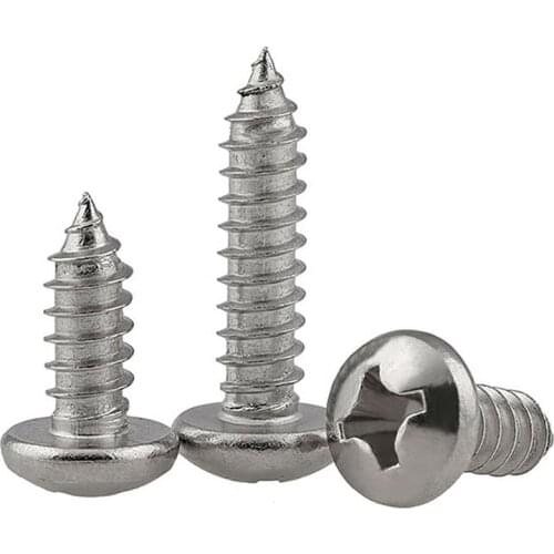 304 Stainless steel Cross Pan Round Head Self tapping Furniture Wood Screw M5 M6 M8