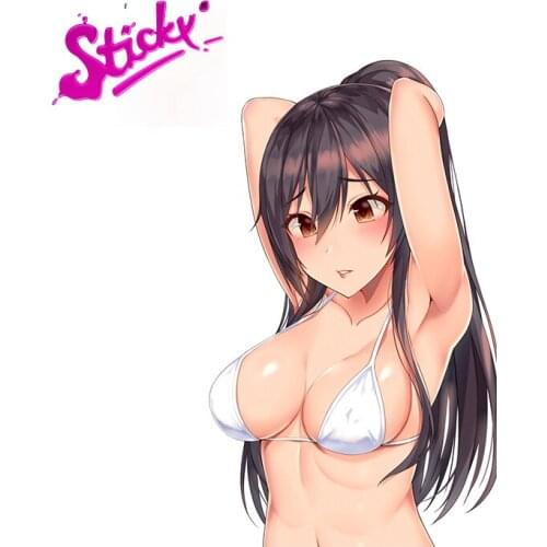 STICKY Sexy Girl Otaku Car Stickers Anime Decal Vinyl for Bicycle Motorcycle Accessories Laptop Helmet Trunk Wall Stickers