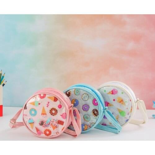 New Fashion Children Girls Shoulder Bag Donuts Cute Ice Cream Messenger Bag Kids Keys Coin Purse Cute Princess Mini Handbag