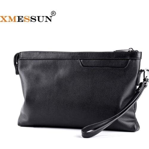 XMESSUN New Genuine Leather Clutch Bag Designer Cowhide Wristlet Bag Fashion Casual Envelope Bag Wallet Party Pouch INS K351