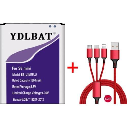 YDLBAT 1500mAh EB-L1M7FLU Battery for Samsung Galaxy S3 Mini S3Mini GT-I8190 I8190N I8190 GT-i8200 i8200