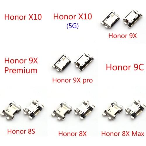 5pcs Micro USB Charge Port Charging Jack Dock Socket Plug Type C Connector For HuaWei Honor X10 8S 9C 9X Pro Premium 8X Max