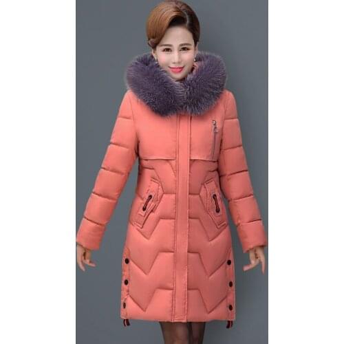 Plus Size 6XL Winter Jackets 2019 New Fur Collar Parkas Hooded Slim Thick Outwear long Warm Cotton Coats Snow -25 Degree Jacket