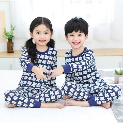 Winter Boys Girls Pajamas Sleepwear Pyjamas Kids Cotton Cartoon Nightwear Pijamas Baby Girls Clothes Top+Pant 2pcs Sleep Suits