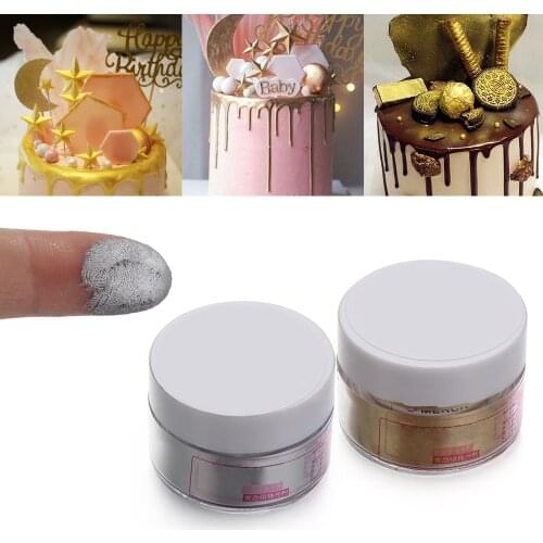 1 Jar/5g Edible Disposable Flash Glitter Golden Silver Powder For Decorating Food Cake Biscuit Baking Supply Flash Powder