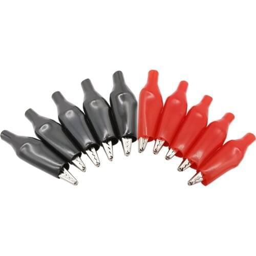 10Pair 27/35/44mm G98 Crocodile Alligator Clips With Plastic Boot Metal Electrical Clamp Testing Probe Clamps
