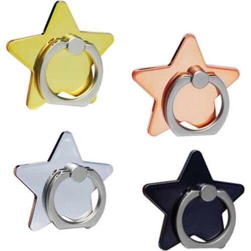 360 Degree Metal Five-pointed star Cross Design cute Finger Ring Holder Rings Mobile Phone Holder Stand Holder For iPhone