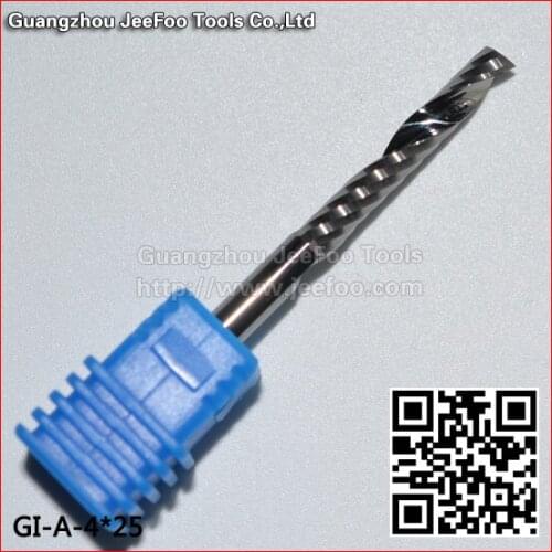 4*25 Solid Carbide Aluminium End Mill Cutting One Flute CNC Endmill Router bits A series