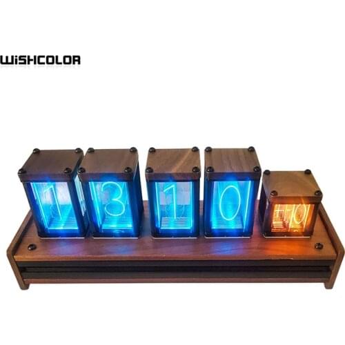 6-Digit RGB Color LED Nixie Tube Clock Glow Tube Clock Perfect Home Decor Birthday Gift Assembled