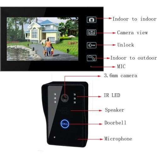 7 inch Stylish Touch key Digital Doorbell Wireless LCD TFT Door Phone Peephole Viewer Color IR Camera Automatic Vidio Monitor