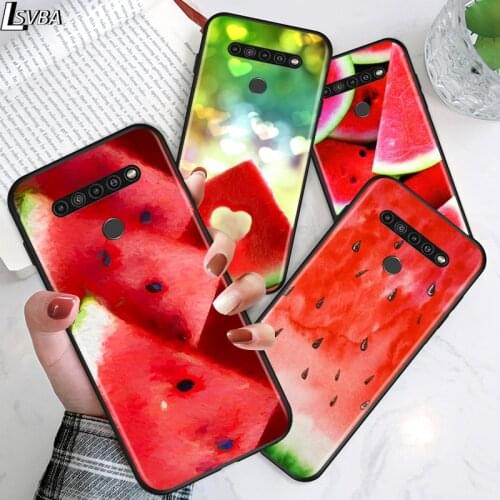 Watermelon Sweet Fruit for LG G8 G8S G8X V30 V35 V40 V50 V60 ThinQ Q60 K40 K50 K51 K61 K71 K92 K62 Soft Black Phone Case