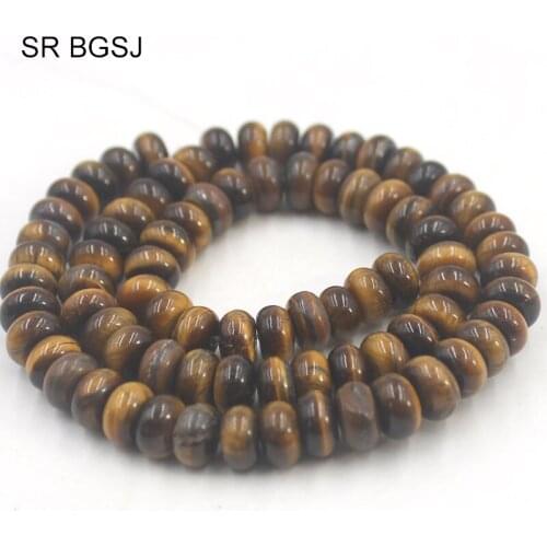 Free Shipping 5x8mm Rondelle Yellow Tiger Eye Natural Stone Gems Jewelry Making Loose Beads Strand 15"