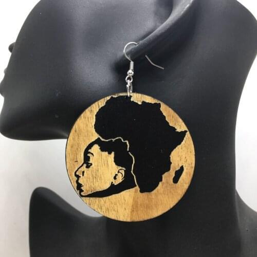Free Shipping! 6pairs/lot African Hair Woman Wooden Earrings