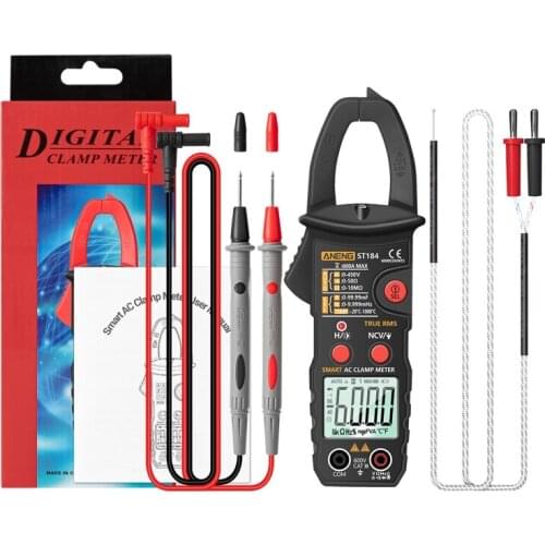 ST184 6000 Counts Digital Multimeter Clamp Meter True RMS AC/DC Voltage Ohm Hz