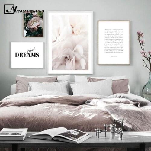 Elegant Flower Rose Scandinavian Poster Nordic Nature Wall Art Canvas Print Painting Botanical Picture Modern Home Decoration