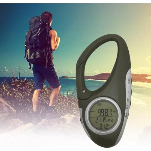 Electronic Altimeter Carabiner Altimeter Handheld Thermometer Outdoor Fishing Weather Forecast Mode Meter Outdoor Gadget