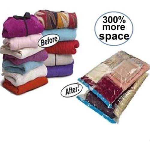 Hot Sales Vacuum Bag for Clothes Storage Bag Transparent Border Foldable Extra Large Compressed Organizer Saving Space Seal Bags