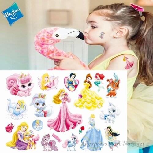 Hasbro Mermaid Princess Arie Children Cartoon Temporary Tattoo Sticker For Girl Cartoon Toy Waterproof Birthday Party Girl Gift