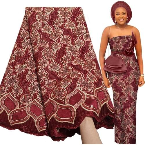 Latest Swiss Voile Lace Fabric 5 Yards 2021 High Quality Borer Embroidery African Party Gown Tailoring Soft Nigerian Lace Fabric