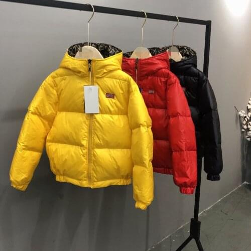 Fashion brand Childrens hooded jacket kids boys girls Two faces down coat