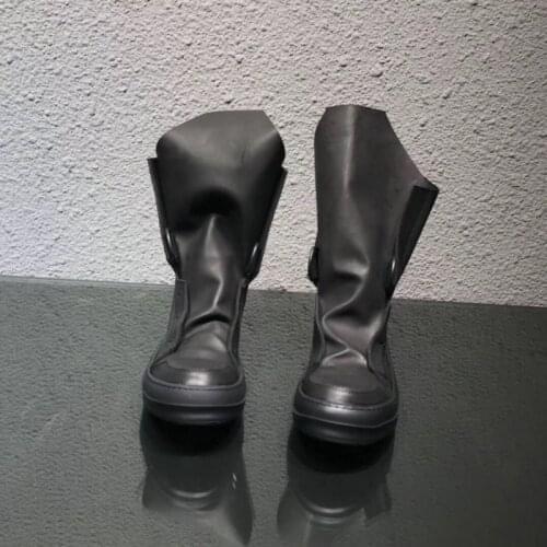 Men Casual Platform Shoes High-TOP Handmade Classic Boots New Gothic Luxury Trainers Genuine Leather Lace-up Zip Flats Sneakers