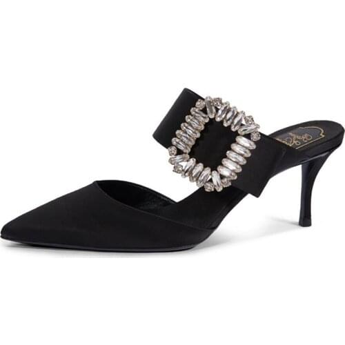 Sin Pumps in Silk Satin Valentine Sexy Patent Genuine Leather Concise Size 42 Thin High Heel 65 mm Gladiator Ethnic Shoes Autumn