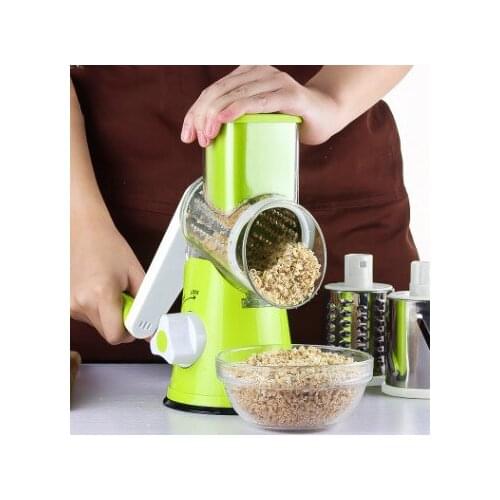 New Round Slicer Graters Vegetable Cutter Manual Potato Carrot Plastic Slicer Cheese Grater Stainless Steel Blades Kitchen Tool