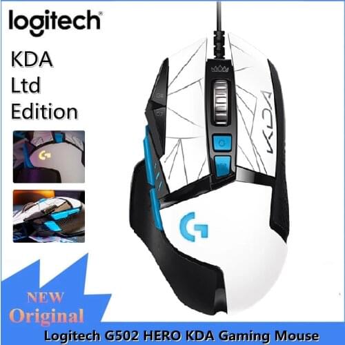 Original Logitech G502 Hero KDA Wired Gaming Mouse 25600 DPI LIGHTSYNC RGB Optical 11 programmable buttons For Mouse Gamer
