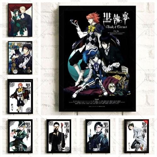 Japanese Classic Cartoon Anime Black Butler Poster Bedroom Living Bar Home Wall Art Decor Modern Quality Canvas Painting Picture