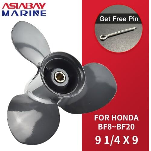 For Honda Outboard Propeller 8hp 9.9hp 10hp 15hp 20hp 9 1/4*9 Boat Motor Aluminum Alloy Screw 3 Blade Ship Marine Engine Parts