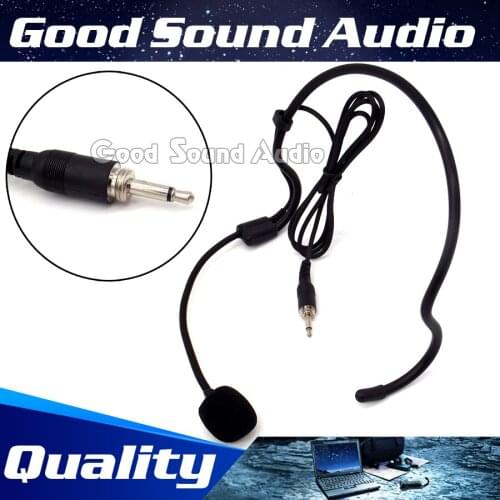 Free Shipping 3.5mm Screw Thread Plug Wired Condenser Headset Microphone Headworn Earhook Mic For Wireless Device Karaoke System