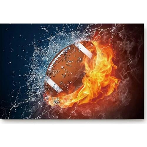Rugby Water Fire Oval Living Room Doormat Home Environmental Protection Bathroom Door Non-slip Floor Mat