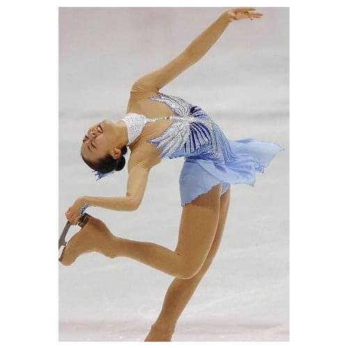 Blue figure skating dress for women competition skating dress custom ice figure skating dress free shipping crystals