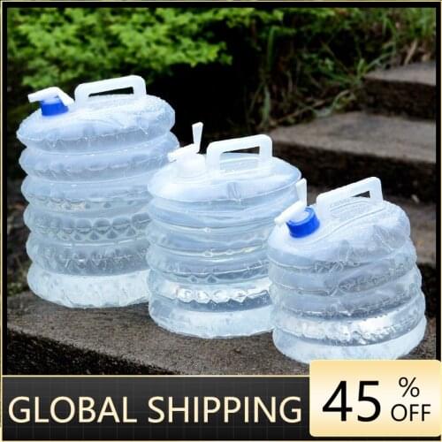 5L-15L Outdoor Collapsible Water Bag Camping Foldable Water Containers Drinking Multifunction Telescopic Storage Water Bottle