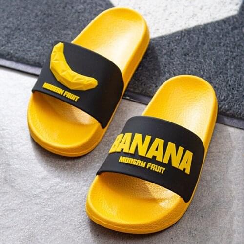 3D Fruit Pattern Home Women Slippers Cartoon Banana Summer Indoor Flats Orange Bathroom Slides Non Slip Male Couple Shoes