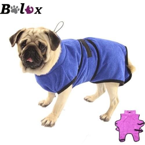 Dog Bathrobe Super Absorbent Superfine Fiber Towel Warm Clothes for Small Puppy Dogs Drying Teddy Bath Coat Grooming Product
