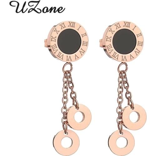 UZone Charms Black Shell Earrings Famous Brand Tassel Earrings For Girlfriend Gift