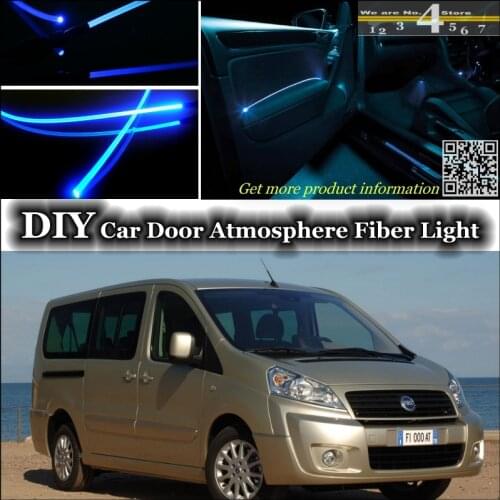 Interior Ambient Light Tuning Atmosphere Fiber Optic Band Lights For Fiat Scudo MK2 Inside Door Panel illumination Not EL light