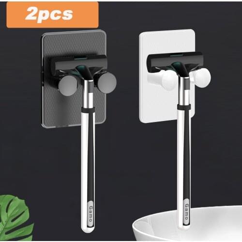 Waterproof Razor Holders Punch-Free Shaver Storage Rack Hook Bathroom Accessories Adjustable Wall Shaver Holder Bathroom Shelf