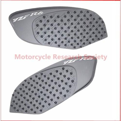 For YZF R6 08-15 Motorcycle Tank Pad Protector Sticker Decal Gas Knee Grip Tank Traction Pad Side 3M Black