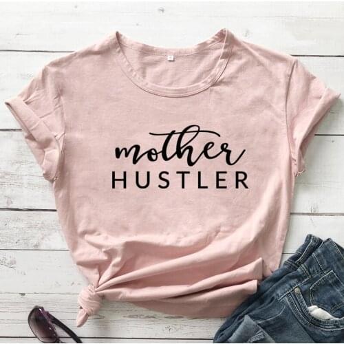 Mother Hustler 100%Cotton T-shirt Casual Women Mamacita Mom Life Top Tee Shirt Funny Mothers Day Gift Tshirt Drop Shipping