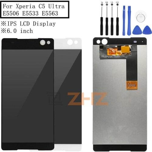 For Sony Xperia C5 Ultra LCD Display + Toush Screen Digitizer Assembly Replacement Repair Spare Parts C5 Ultra E5533 E5563