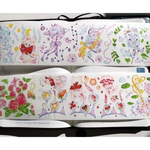 1 Loop Special Oil Flower 6.2cmx110cm Plant Shine Journal Washi Tape