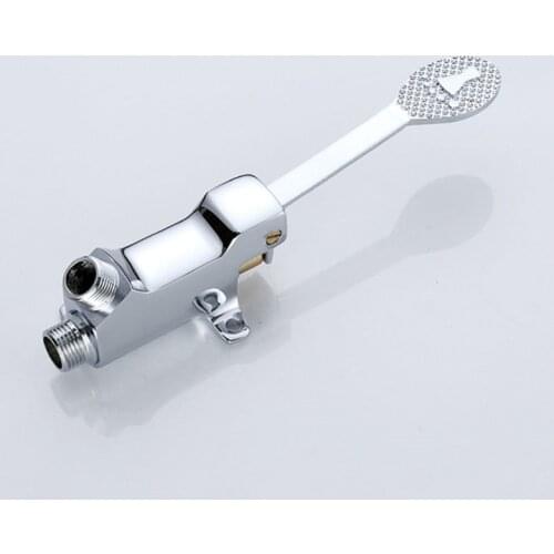 1 pc Switch Control By Floor Foot Pedal Tap Copper Bathroom Basin Faucet Dropshipping