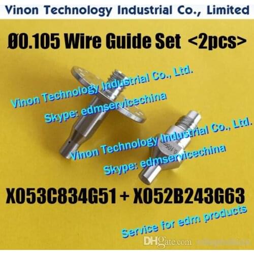 2pcs) Ø0.105mm X053C834G51+X052B243G63 Diamond Wire Guide M132+M133 Upper & Lower, X056C412G55, DA764A, DA76400, DA760A for DWC