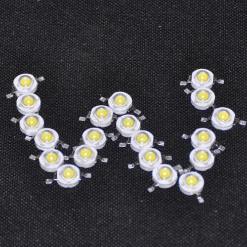 20pcs LED 1 w High Power Diodes Beads 1watt Watts White 6000k 100-110LM Bright Light Emitting Diodo Lamp Bulb 1 W Diod Bead Pack