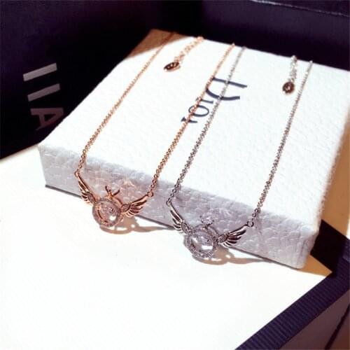 2020 Delicate Lovely Fashion Super Shine Rhinestone Wing Necklace for Women Luxury Rhinestone Stylish Choker Gift