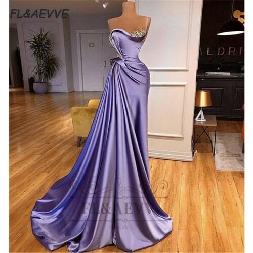 2021 Mermaid Evening Dress Long Satin Sweetheart Sleeveless Lace Up Floor Length Evening Prom Party Gowns
