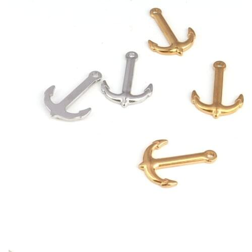 5pcs/lot 23x17mm Stainless Steel Anchor Charm Pendant Bracelet Necklace Handmade DIY Jewelry Making Accessories Wholesale