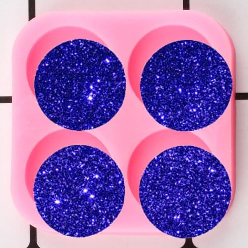 Shiny Glossy Round Epoxy Resin Craft Keychain Silicone Mold Polymer Clay Pendant Molds Badge Reel Phone Socket Mould
